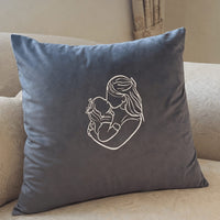 Mother's Day personalised photo outline cushion - Sketch & Stitch