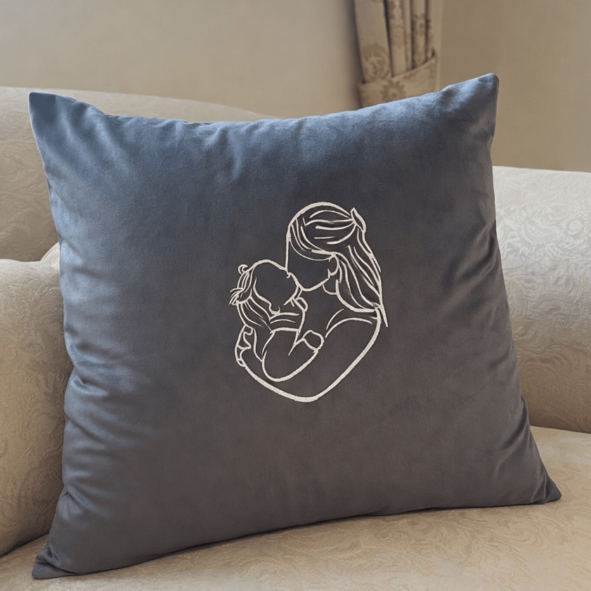 Mother's Day personalised photo outline cushion - Sketch & Stitch