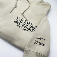Women's hoodie personalised Mum est date - Sketch & Stitch