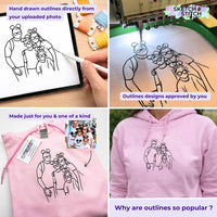 Adult hoodie personalised photo outline