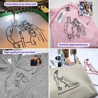 Adult hoodie personalised large photo outline- back - Sketch & Stitch