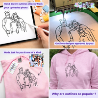 Adult hoodie personalised photo outline