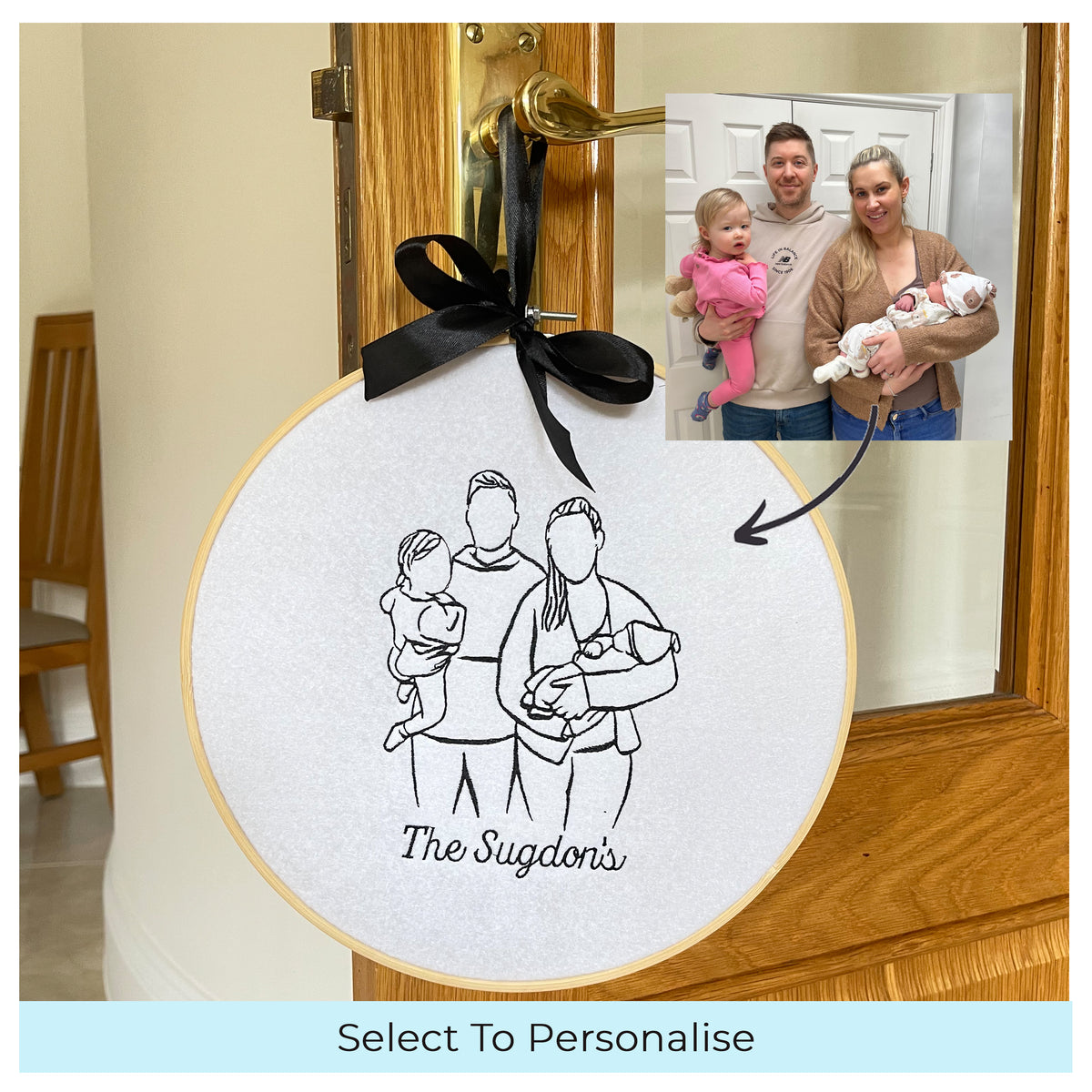 Personalised photo outline wall hanging