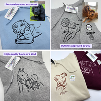 Adult hoodie personalised dog outline