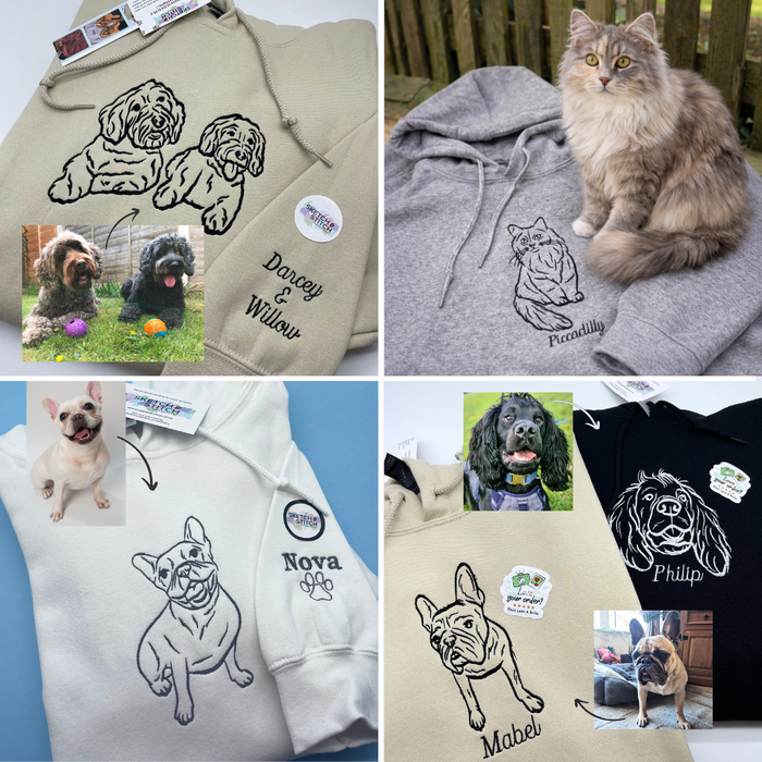 Adult hoodie personalised pet outline