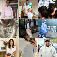 Valentine's Day gift adult hoodie personalised portrait outline - left chest