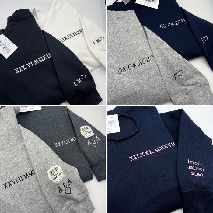 Adult hoodie personalised text- left chest