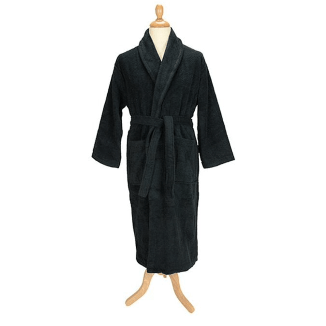 Luxury black dressing gown personalised initials and name