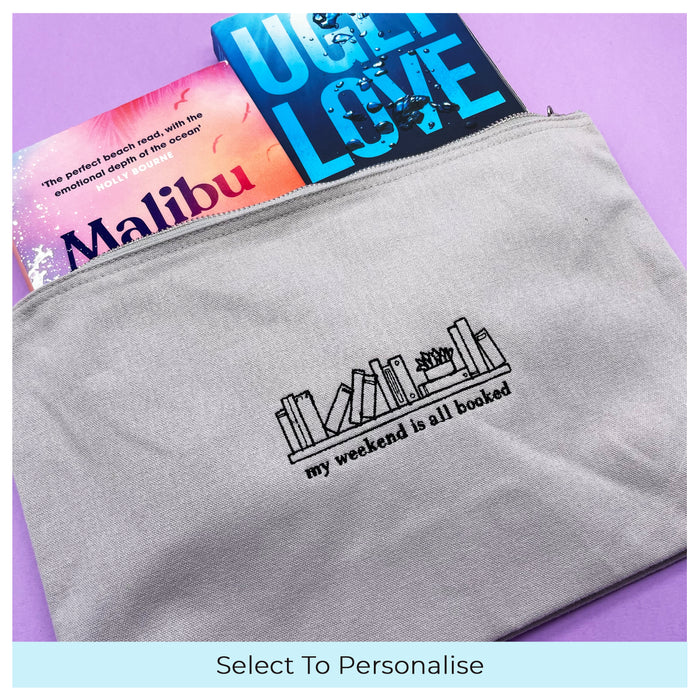 Large accessory bag all booked slogan