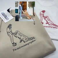 Adult hoodie personalised photo outline