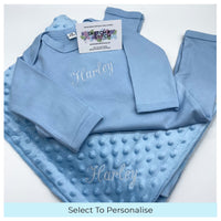 Baby gift set personalised baby blanket and romper
