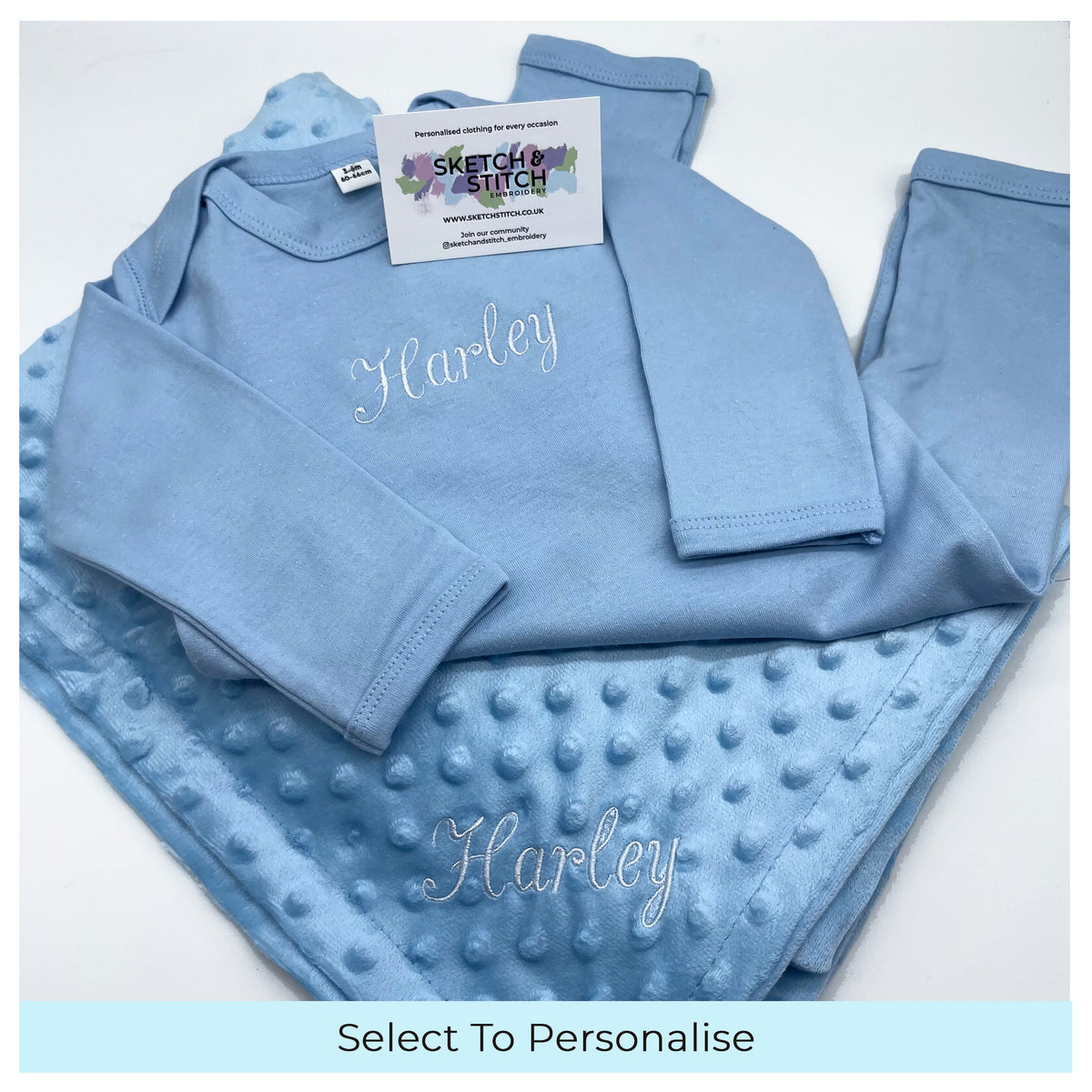 Baby gift set personalised baby blanket and romper – Sofia Marino