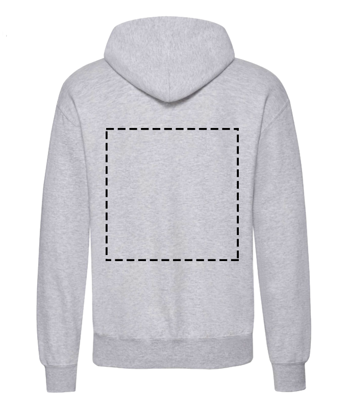 Adult hoodie personalised large photo outline- back