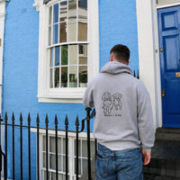 Adult hoodie personalised large photo outline- back