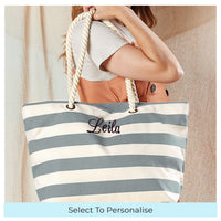 Beach bag personalised text