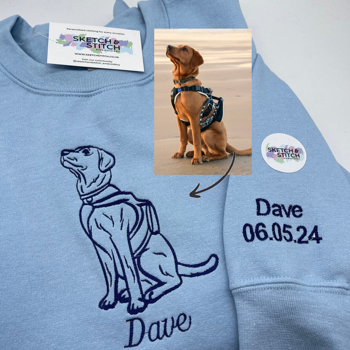 Adult sweatshirt personalised pet outline