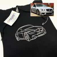 Adult hoodie personalised car and motorbike photo outline