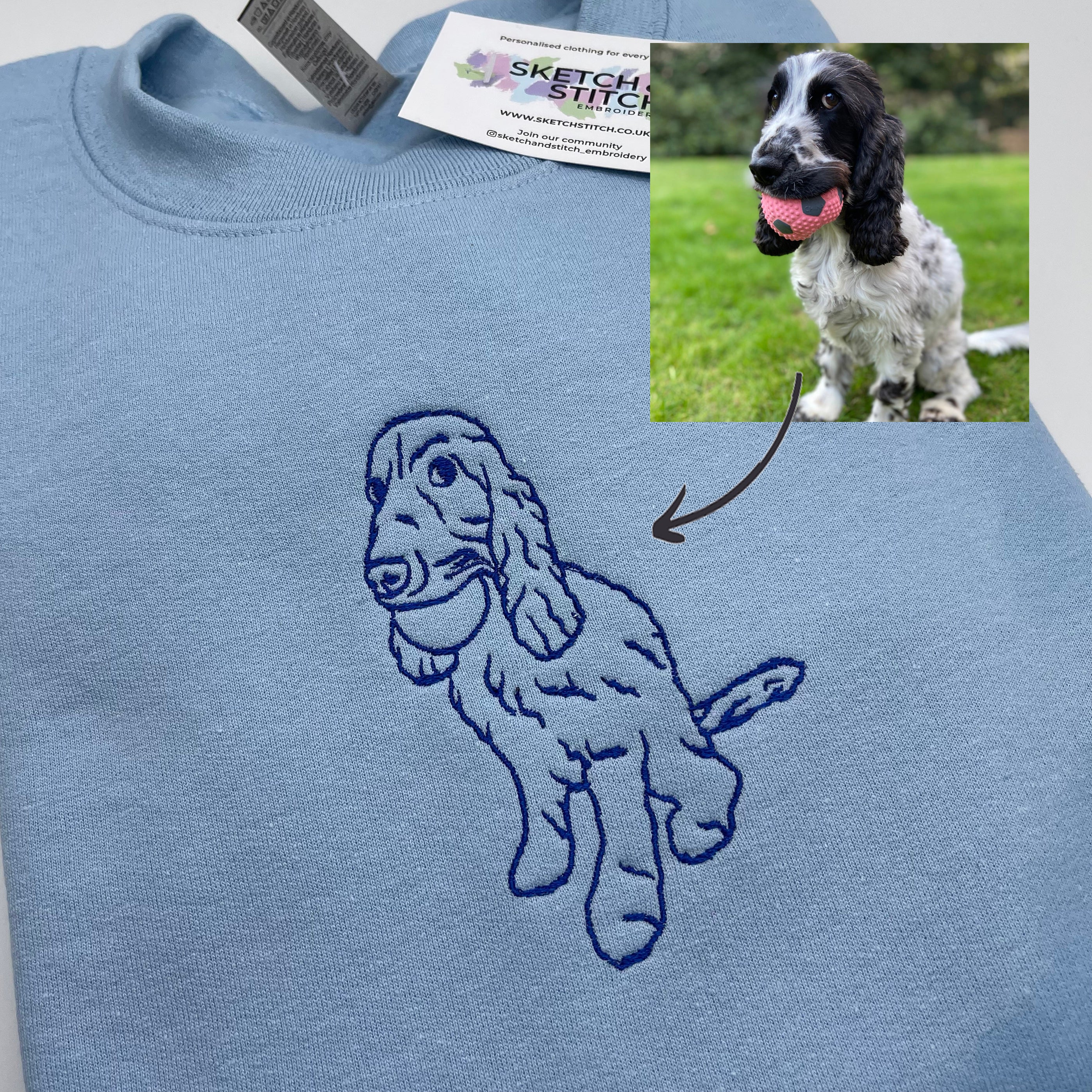 Personalised pet embroidered discount sweatshirt