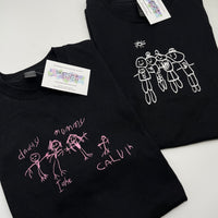 Adult t-shirt personalised kids drawing