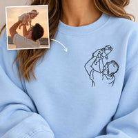 Personalised embroidered photo sweatshirt - left chest