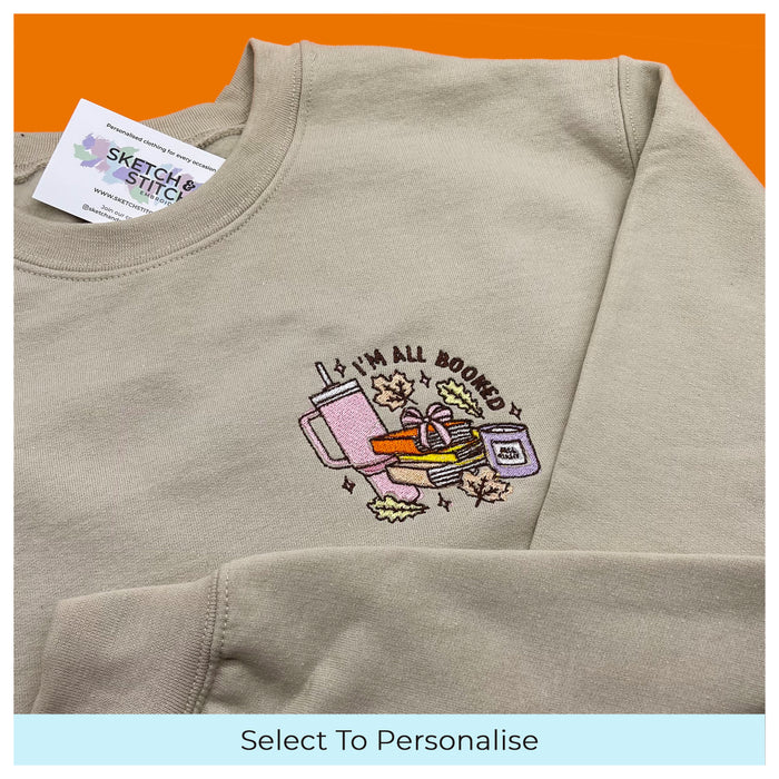 Adult sweatshirt autumn all booked slogan