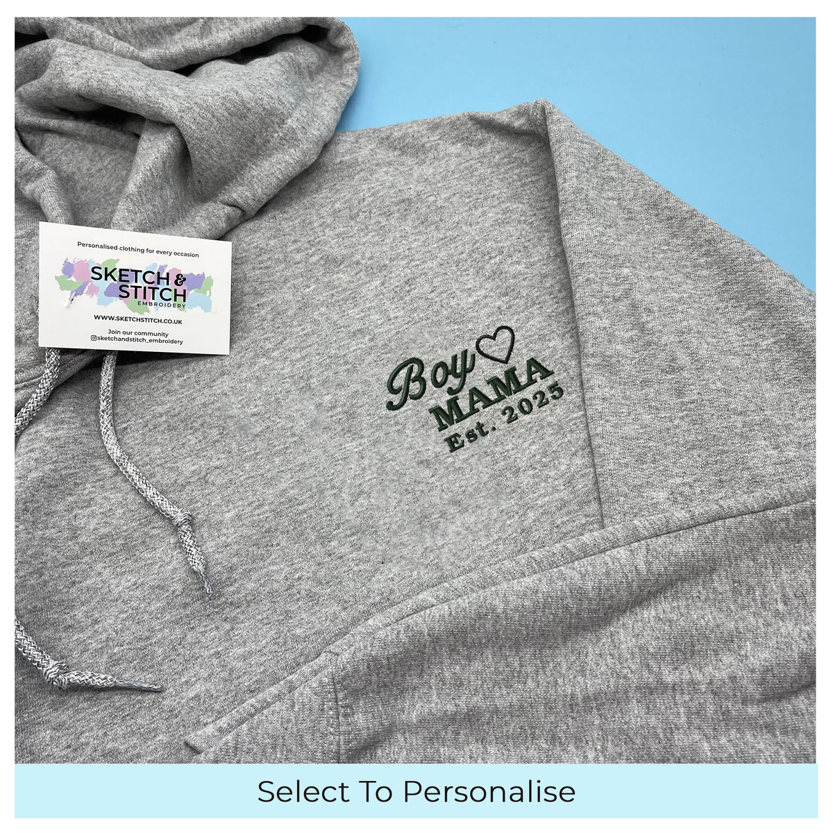 Women's hoodie personalised boy Mama date