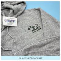 Women's hoodie personalised boy Mama date