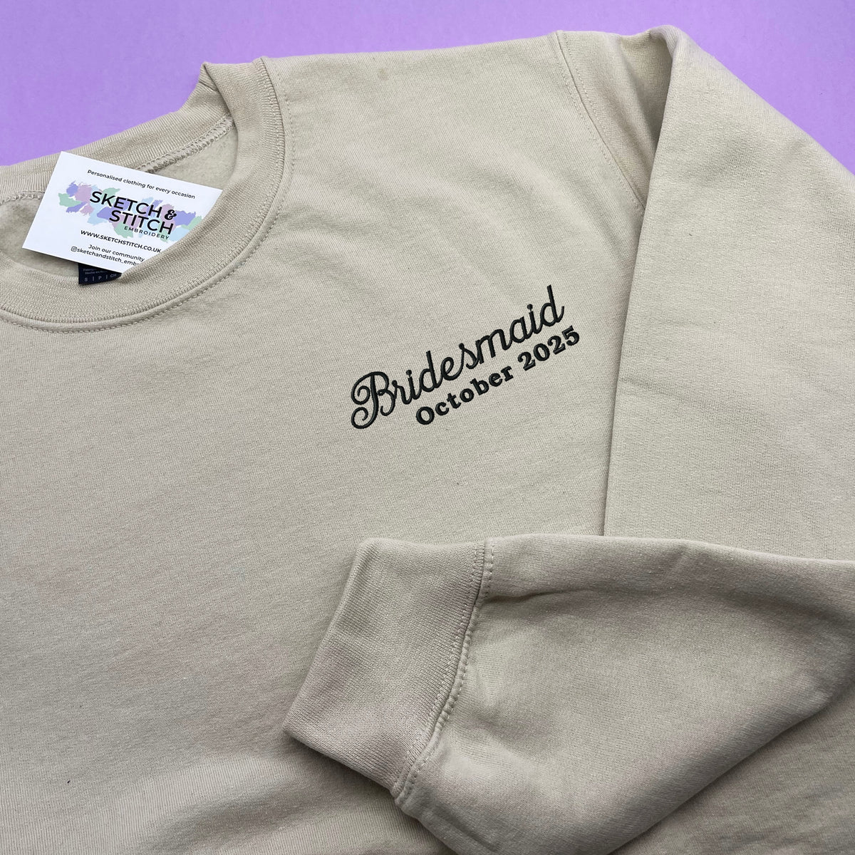 Adult sweatshirt personalised bridesmaid
