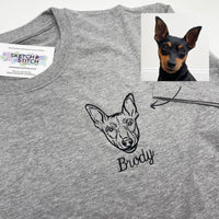 Adult t-shirt personalised pet portrait outline - left chest