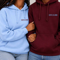 Personalised embroidered text hoodie - left chest