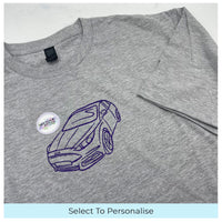 Adult t-shirt personalised car photo outline