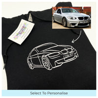 Adult hoodie personalised car and motorbike photo outline