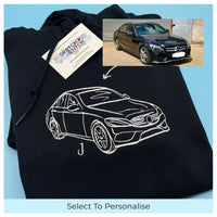 Adult hoodie personalised car and motorbike photo outline