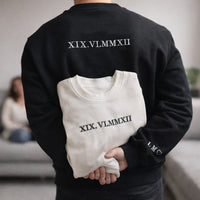 Adult sweatshirt personalised roman numerals