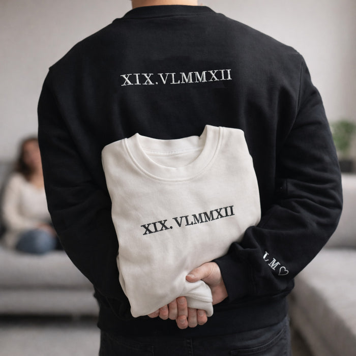Adult sweatshirt personalised roman numerals
