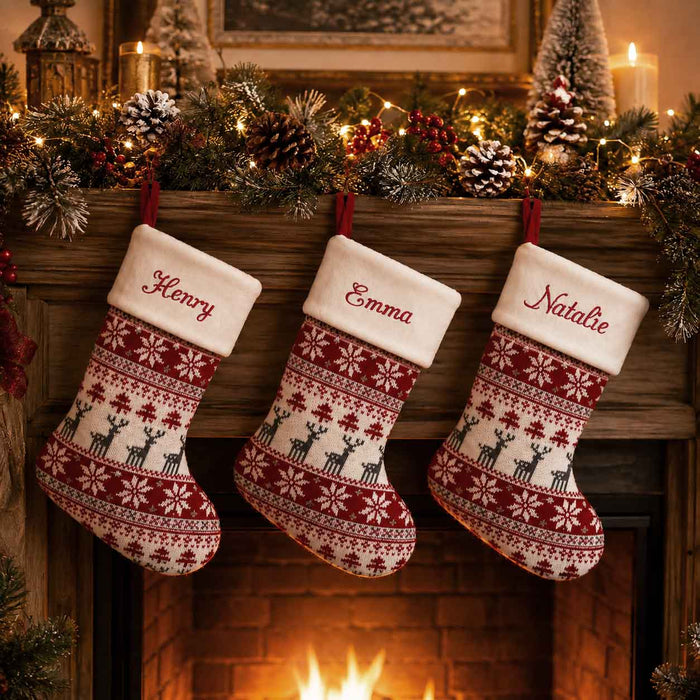 Personalised Reindeer Christmas Stocking