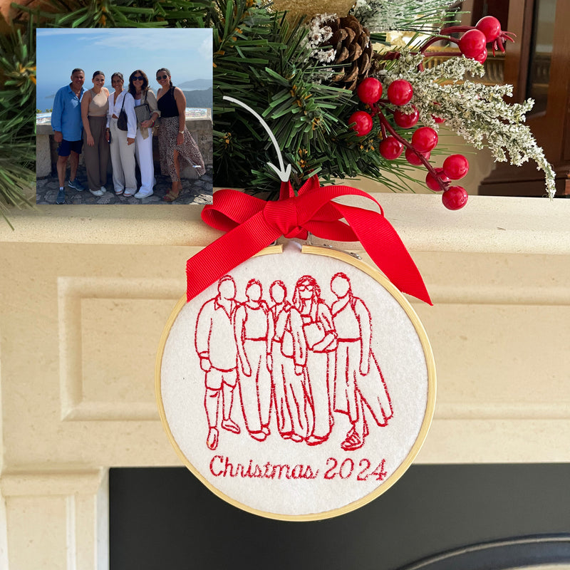 Personalised photo outline Christmas ornament