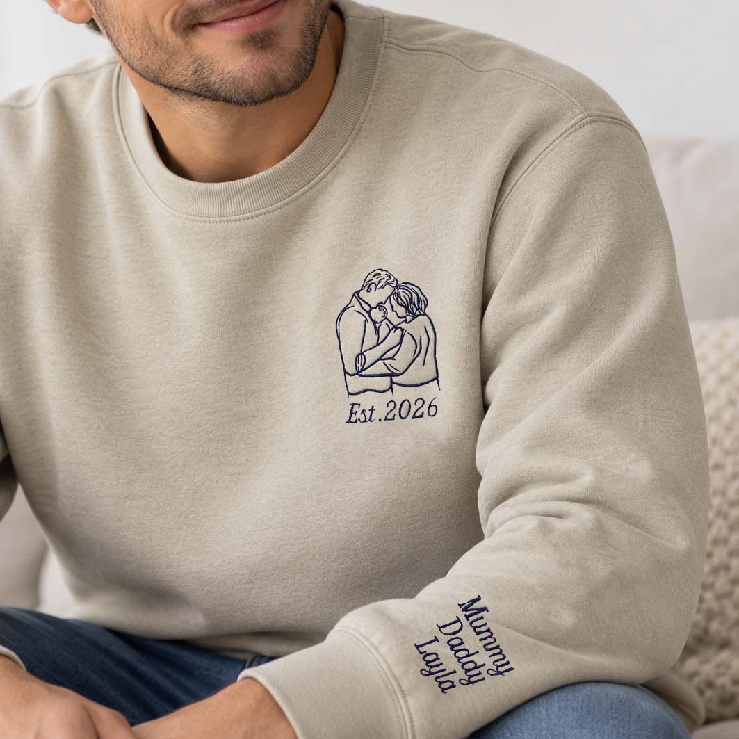 Personalised embroidered photo sweatshirt - left chest