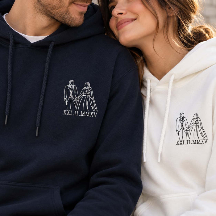 Personalised embroidered photo hoodie - left chest