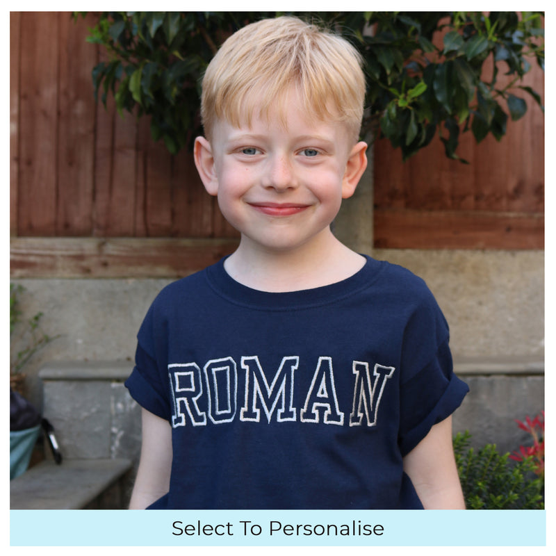 Kids t-shirt personalised text