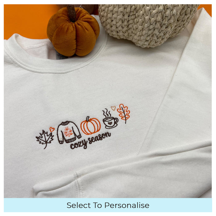 Adult sweatshirt cozy season slogan