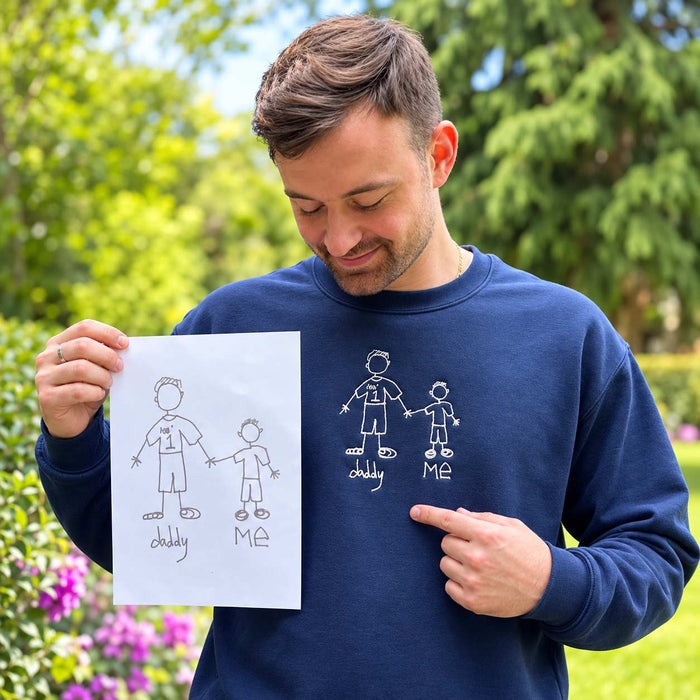 Personalised embroidered kids drawing sweatshirt