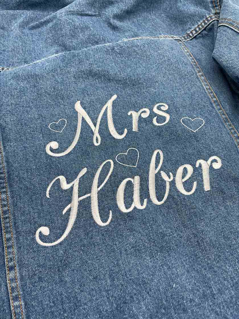 Mrs Personalised Denim Jacket - Sketch & Stitch