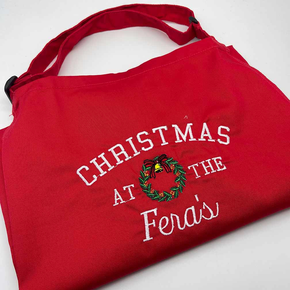 Adults personalised Christmas apron - Sketch & Stitch