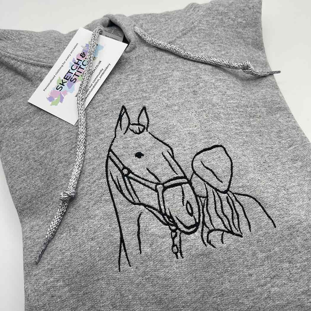 Christmas Gift Adult hoodie personalised pet outline - Sketch & Stitch