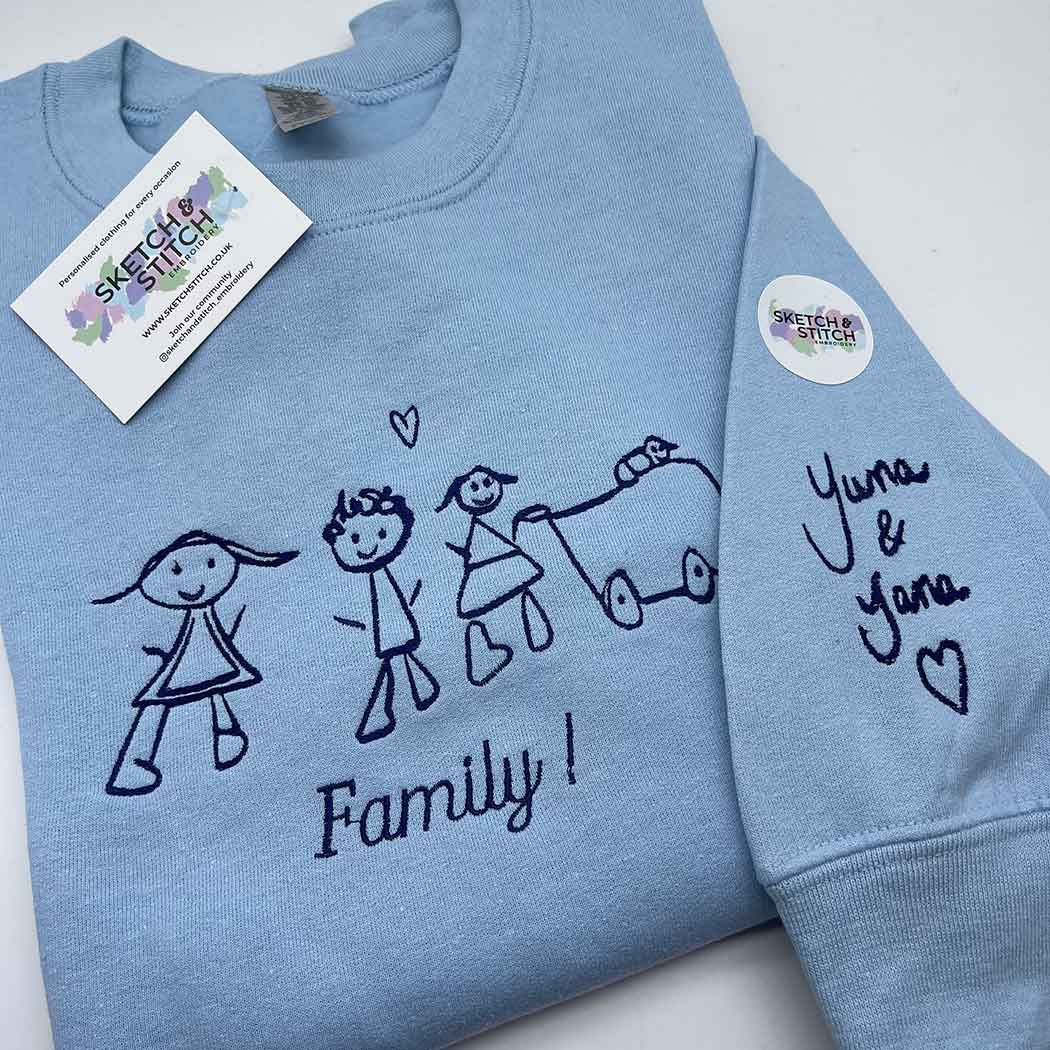 Adult sweatshirt personalised kids drawing