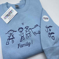 Adult sweatshirt personalised kids drawing
