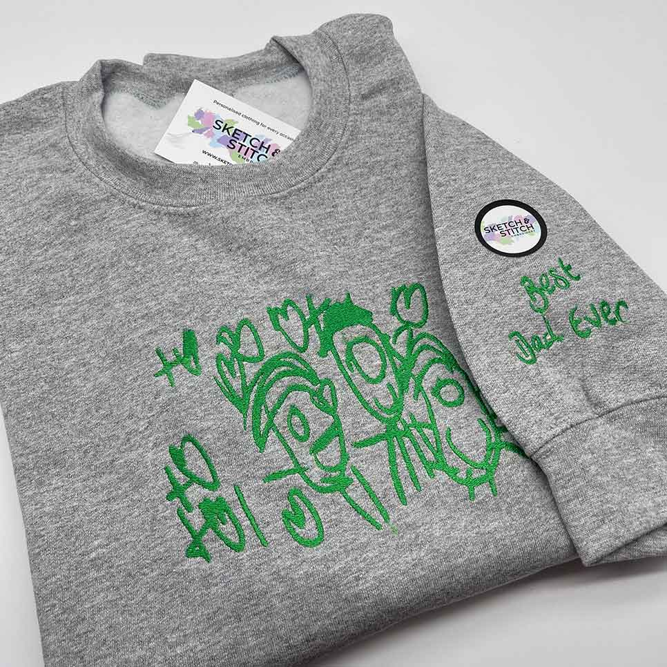 Adult sweatshirt personalised kids drawing - Sketch & Stitch