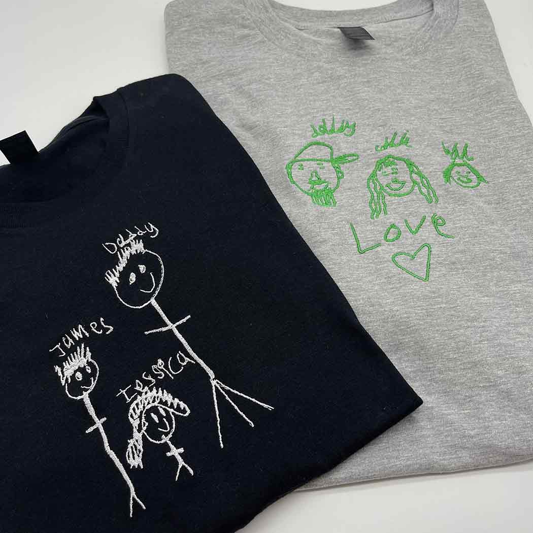 Adult t-shirt personalised kids drawing