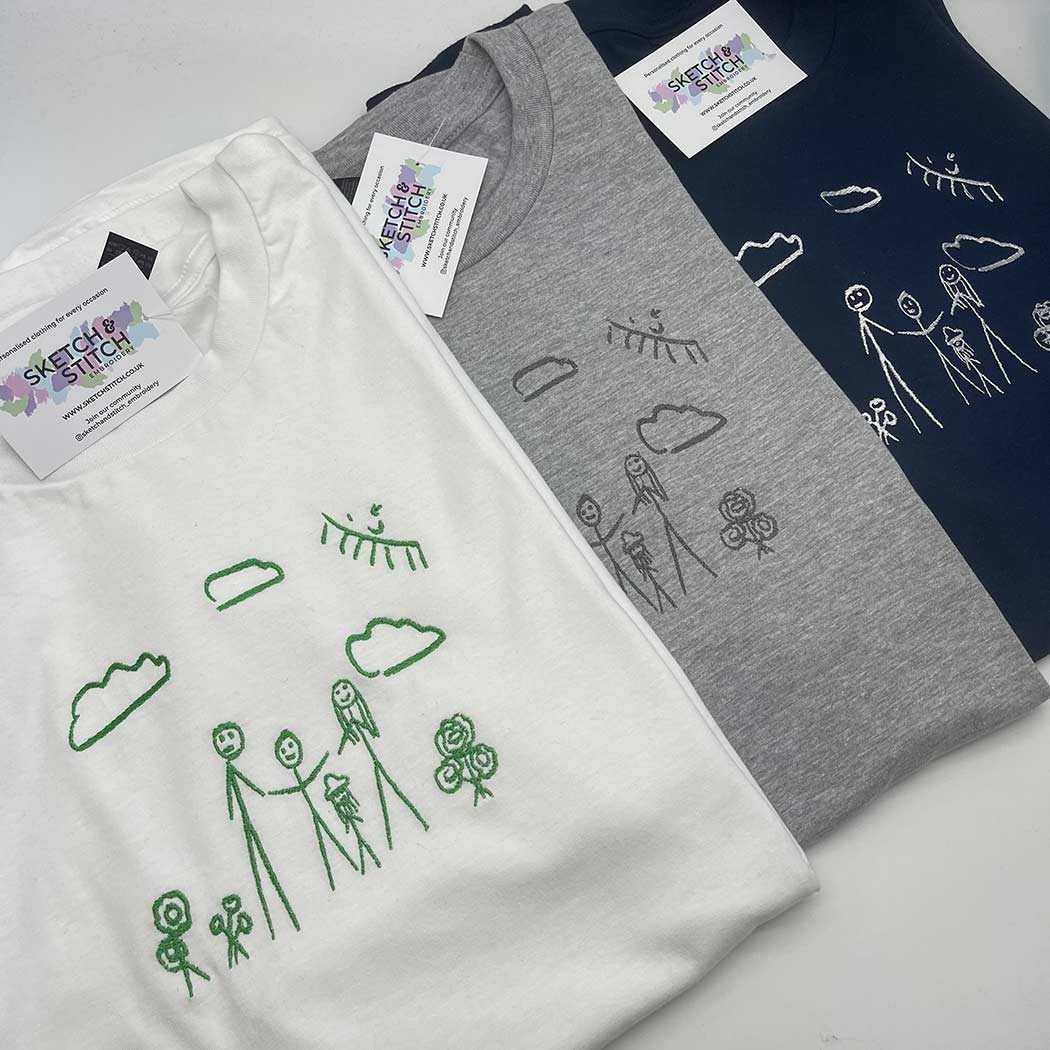 Adult t-shirt personalised kids drawing - Sketch & Stitch